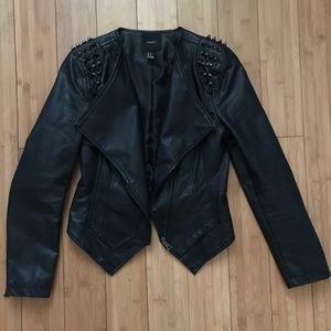 Studded Leather Jacket Size Medium (Faux)